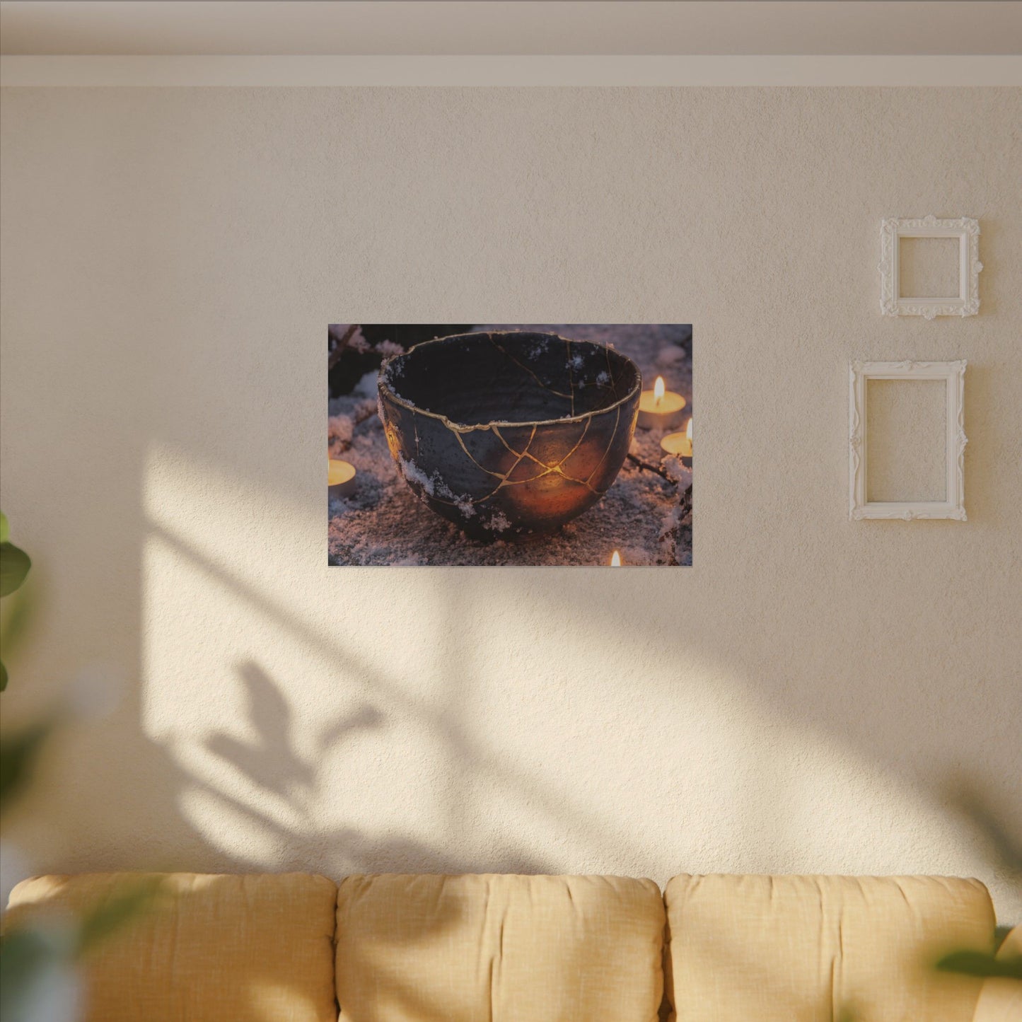 Ceramic Bowl Gold Repair Canvas Art | Beautiful Kintsugi Art