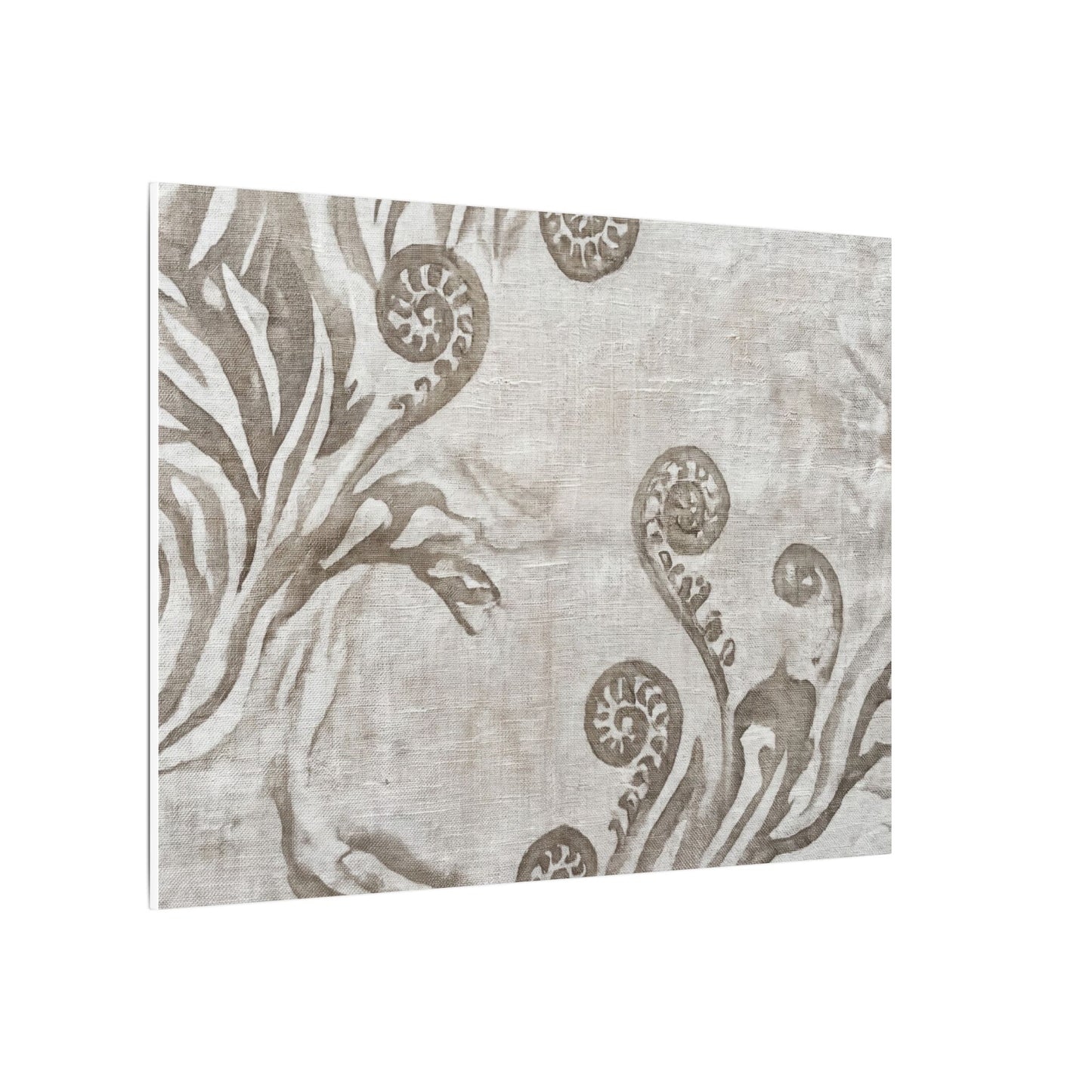 Japandi Fern Unfurling in Overcast | Japanese Pattern Canvas Art