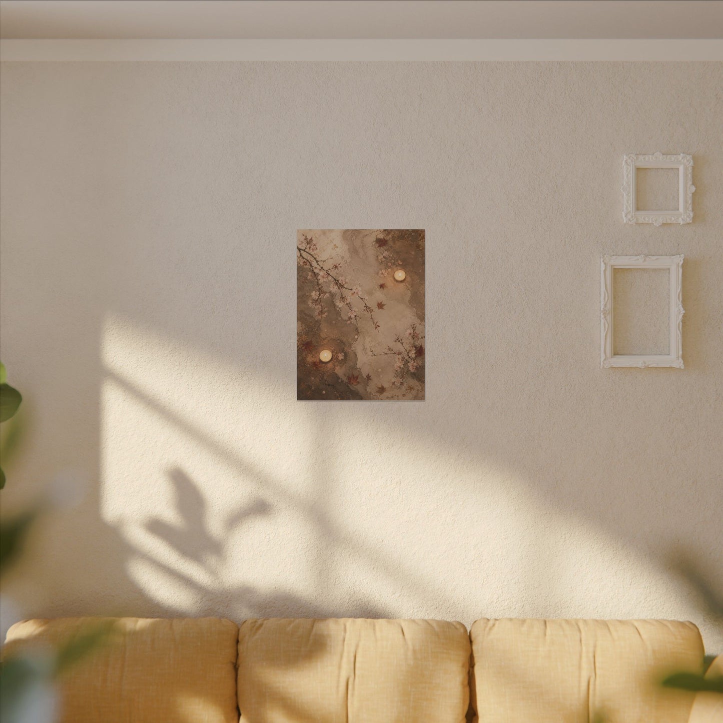 Cherry Blossom Canvas Art | Autumn Japandi Japanese Pattern Art