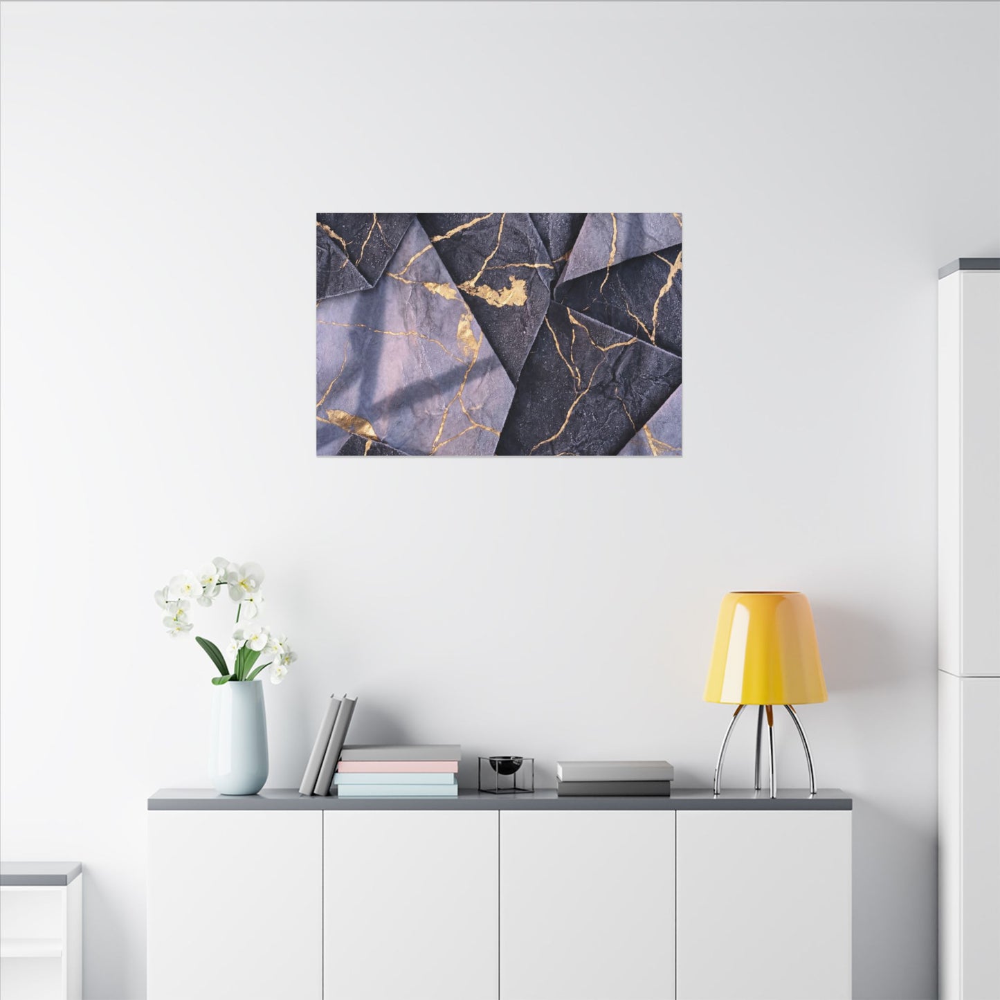 Seijaku Paper Fold Canvas Art - Kintsugi Gold Vein