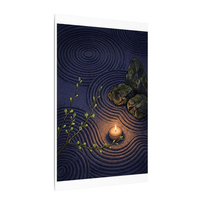 Mono No Aware Rock Garden Canvas Art - Zen Ukiyo E Inspired
