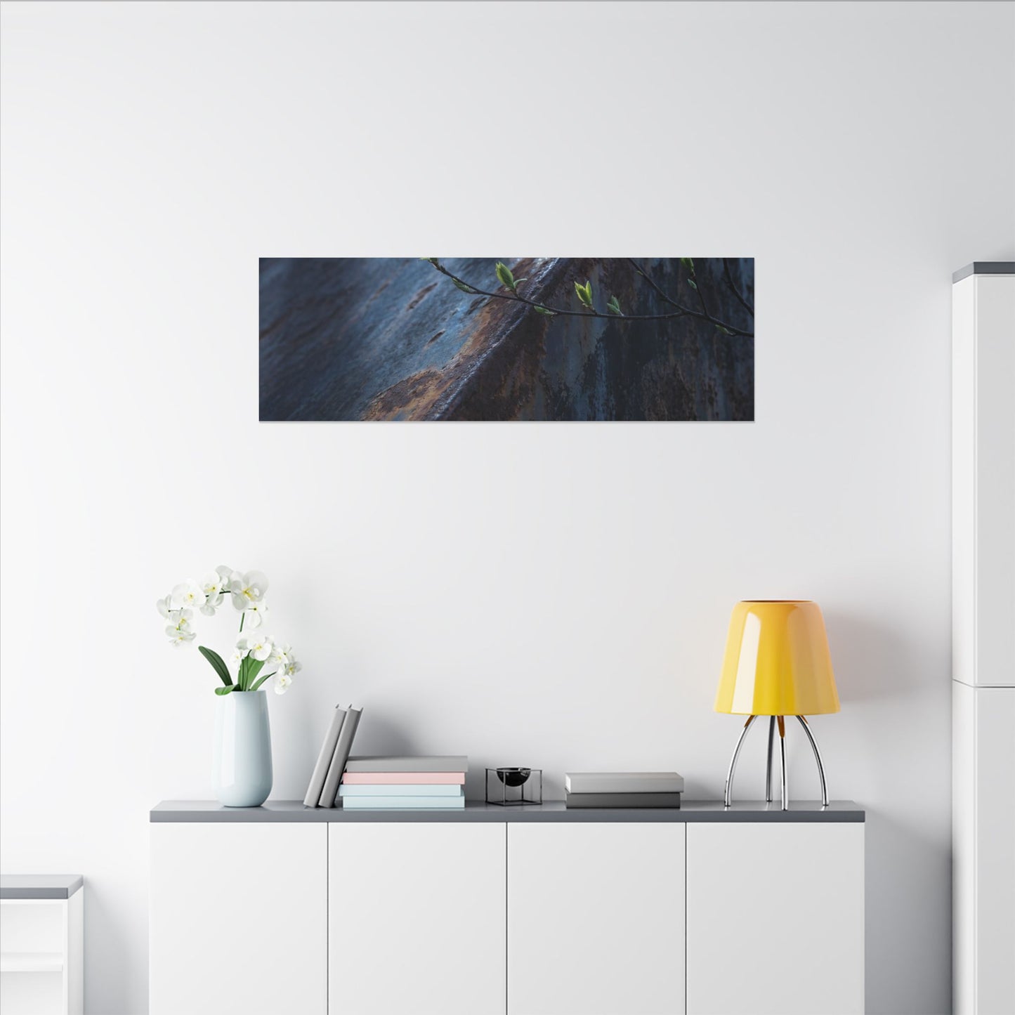 Rust Patina Canvas Art | Spring Dark Japandi Shadow Zen Art