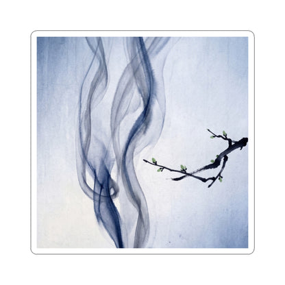 Peaceful Incense Smoke Sticker - Sumi E Zen Art Print