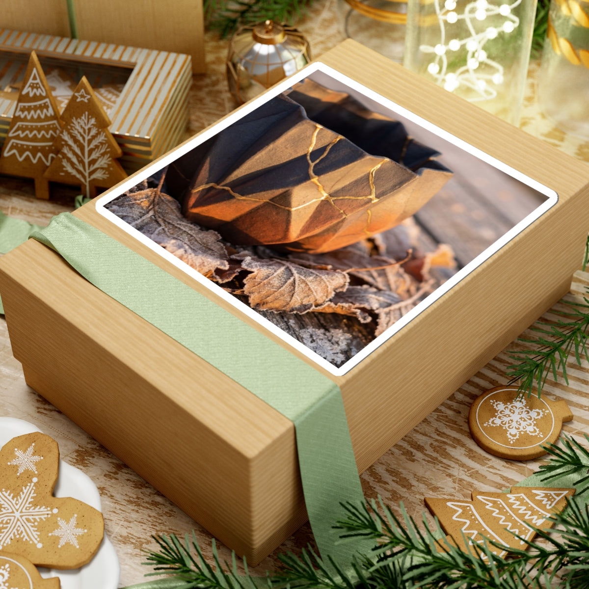 Golden Hour Paper Fold Sticker - Kintsugi Seijaku Art Print