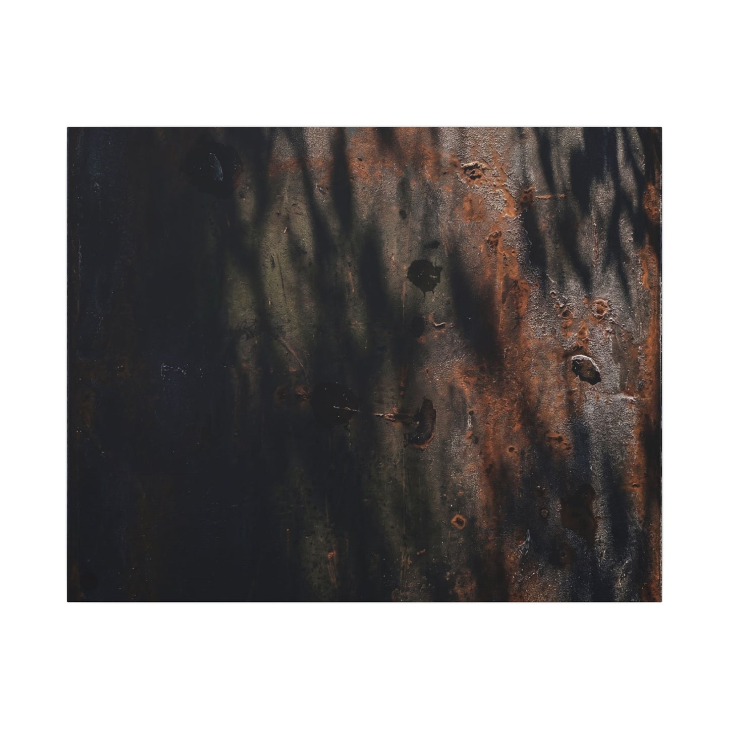 Rust Patina Shadow Zen Canvas Art | Luxurious Dark Japandi Art
