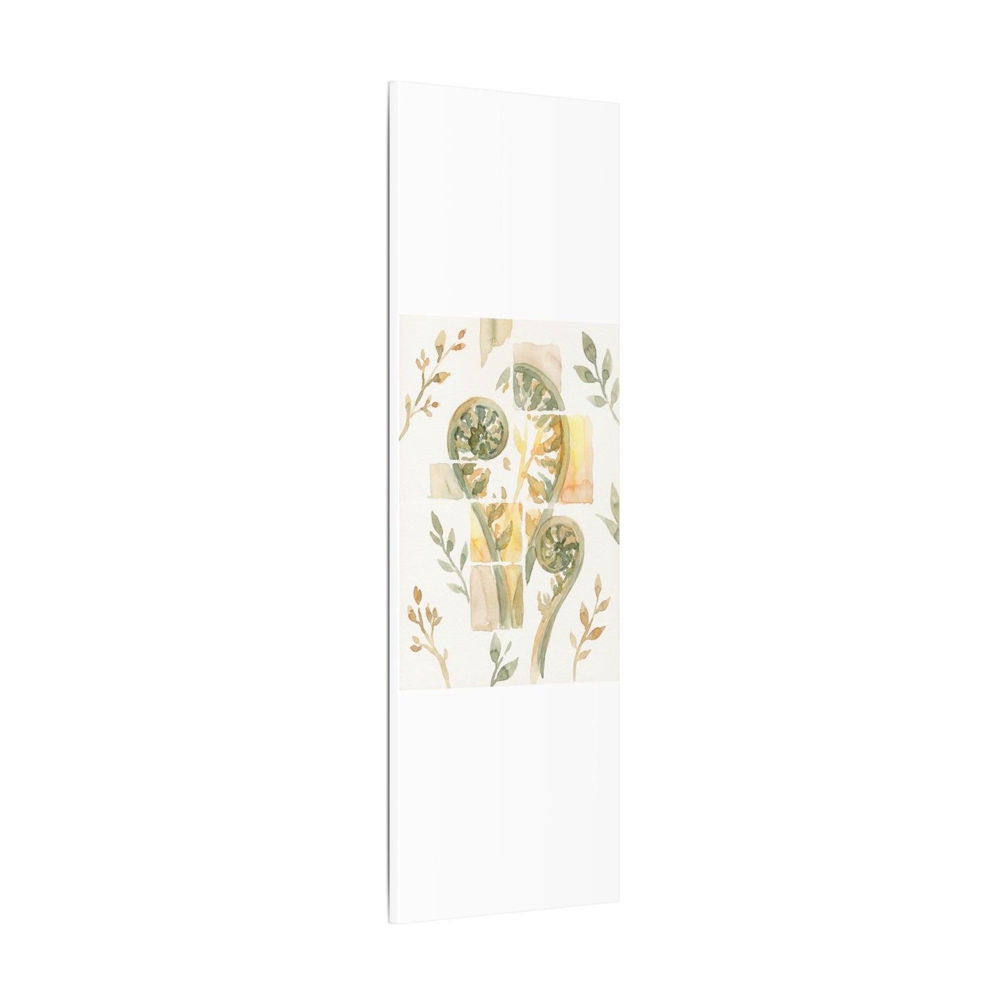 Earthy Fern Unfurling Canvas Art - Watercolor Japandi