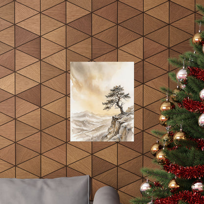 Ma Pine Tree Wall Art Print - Japandi Watercolor
