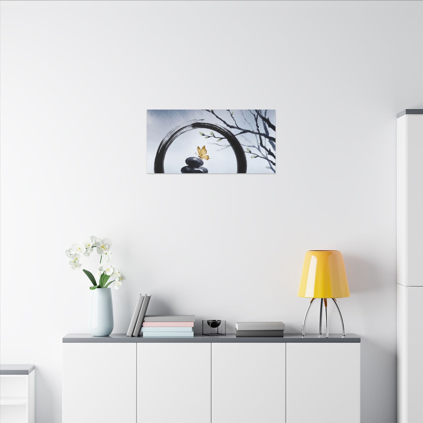 River Stones Spring Canvas Art | Zen Peaceful Design