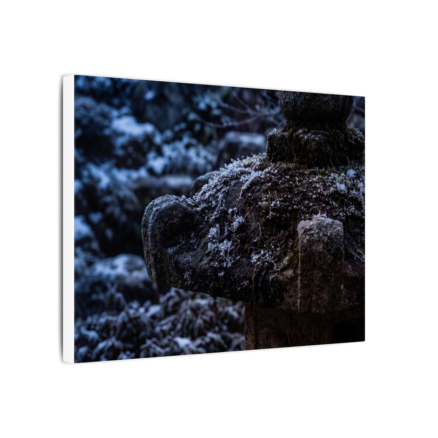 Moody Stone Lantern Canvas Art - Shadow Zen Dark Japandi