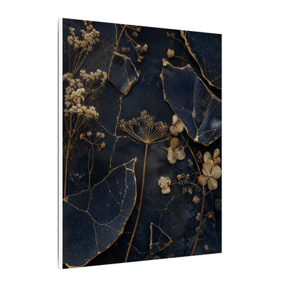 Philosophical Dried Flowers Canvas Art - Broken Beauty Kintsugi