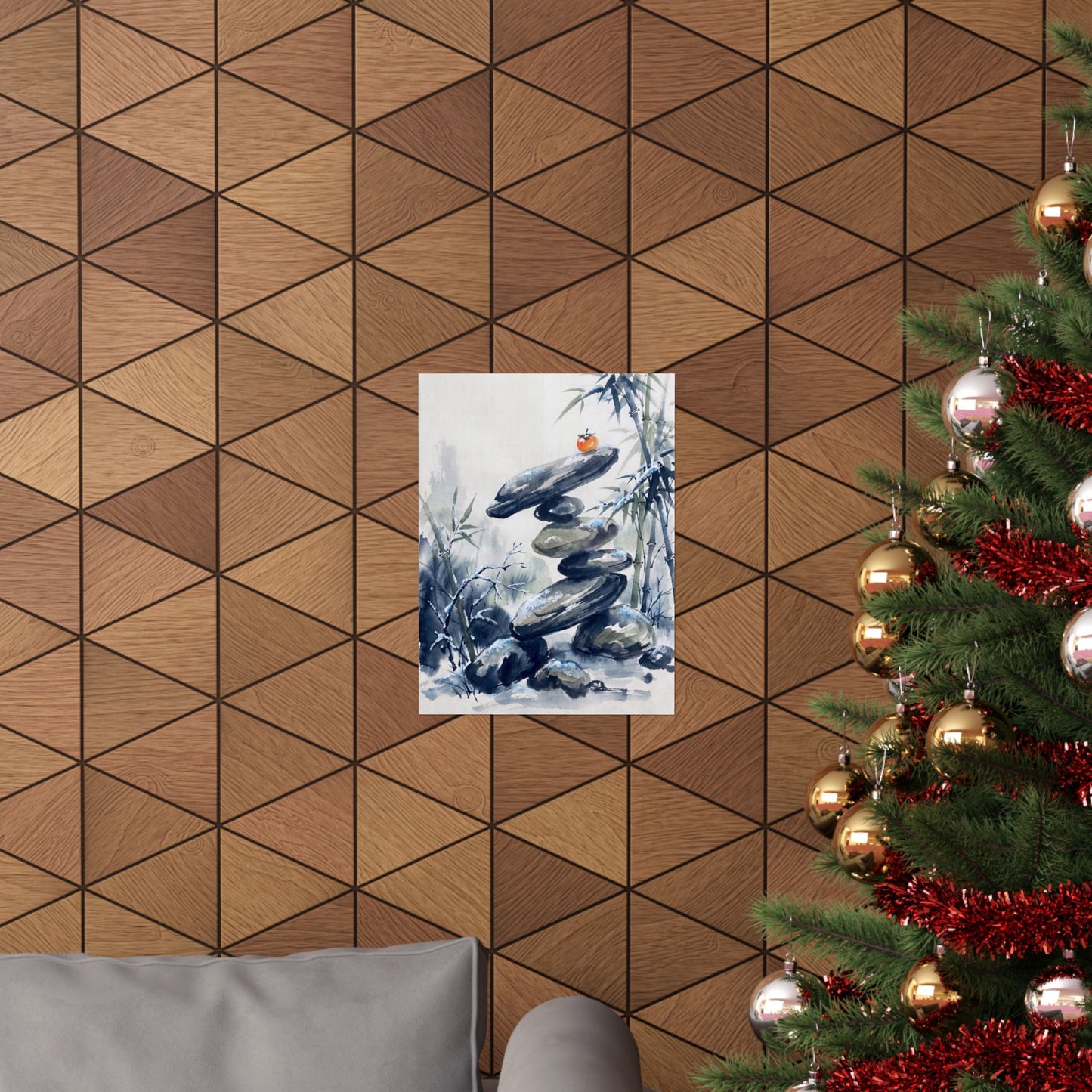 Moonlight River Stones Wall Art Print - Zen Datsuzoku