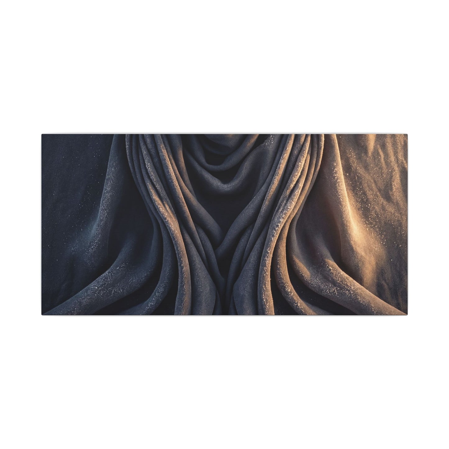 Moody Silk Drape Canvas Art - Shadow Zen Dark Japandi