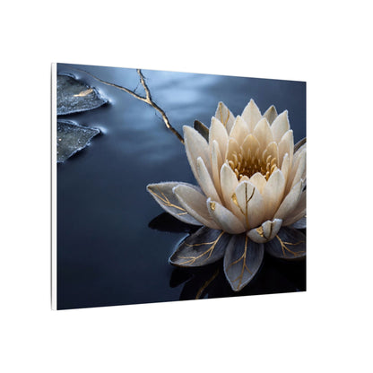 Beautiful Lotus Flower Canvas Art - Gold Vein Kintsugi