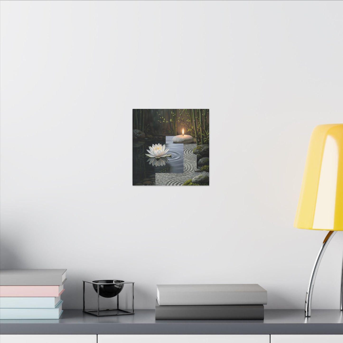 Candlelight Lotus Flower Canvas Art - Zen Kanso