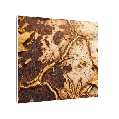 Kintsugi Rust Patina in Golden Hour | Gold Vein Canvas Art