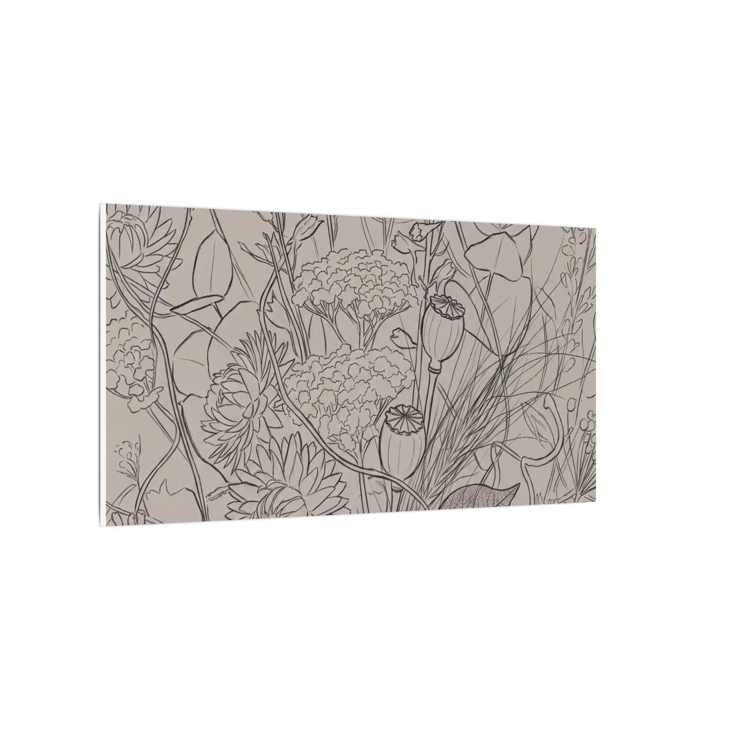 Summer Dried Flowers Minimal Line Canvas Art | Elegant Decor