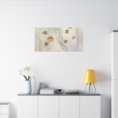 Incense Smoke Canvas Art | Autumn Japandi Watercolor Art