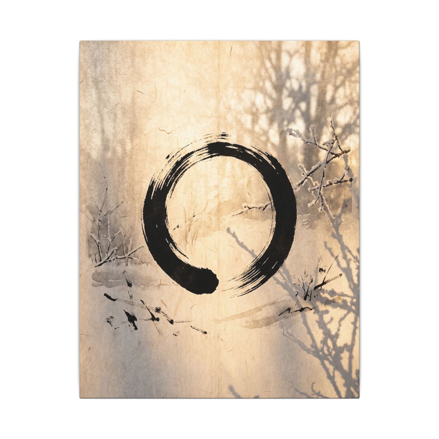 Shoji Screen Enso Canvas Art | Contemplative Zen Art