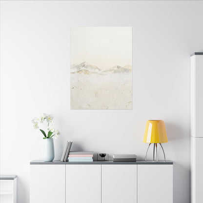 Mountain Mist Winter Canvas Art | Japandi Warm Design
