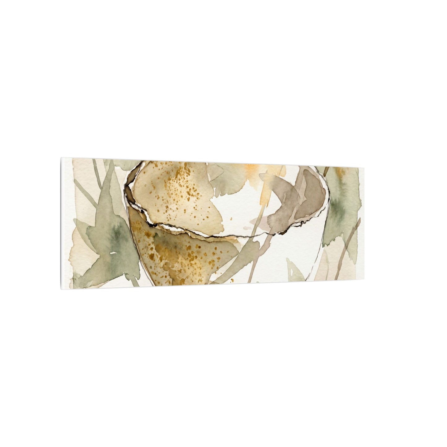 Spring Ceramic Bowl Watercolor Canvas Art | Neutral Decor