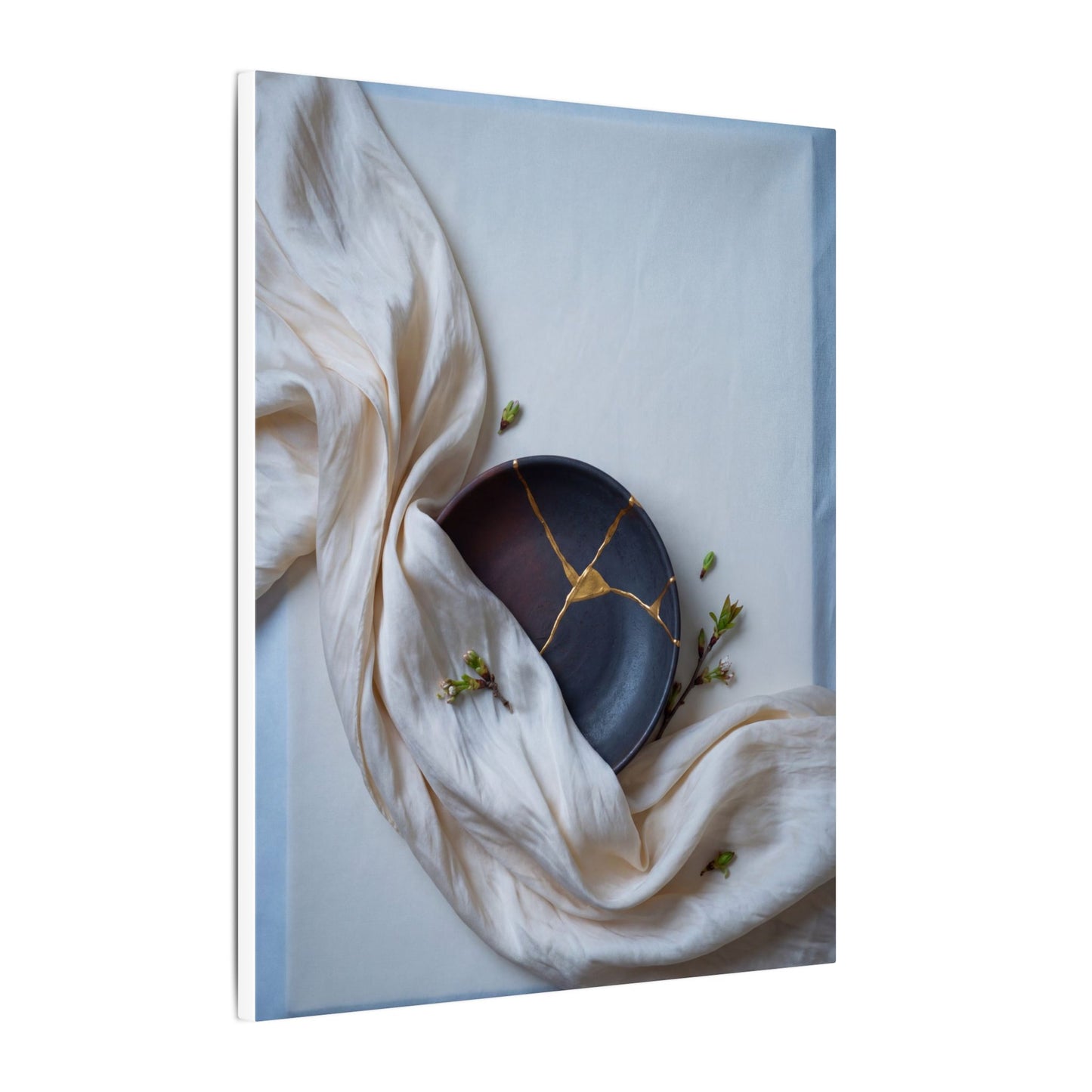 Ma Silk Drape Canvas Art - Kintsugi Gold Repair