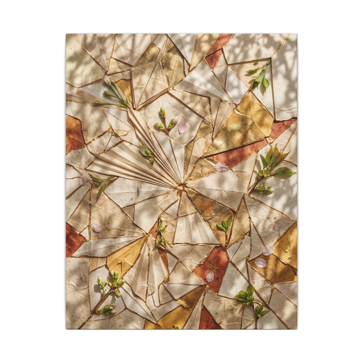 Resilient Paper Fold Canvas Art - Gold Repair Kintsugi
