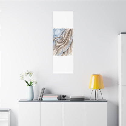 Silk Drape Winter Canvas Art | Japandi Cozy Design