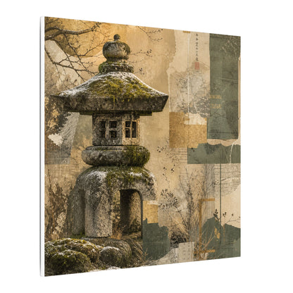 Elegant Stone Lantern Canvas Art - Texture Japandi