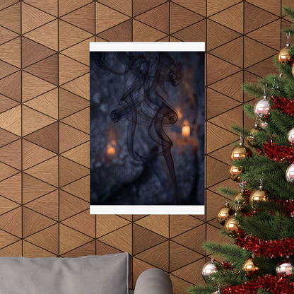 Bold Incense Smoke Wall Art Print - Shadow Zen Dark Japandi