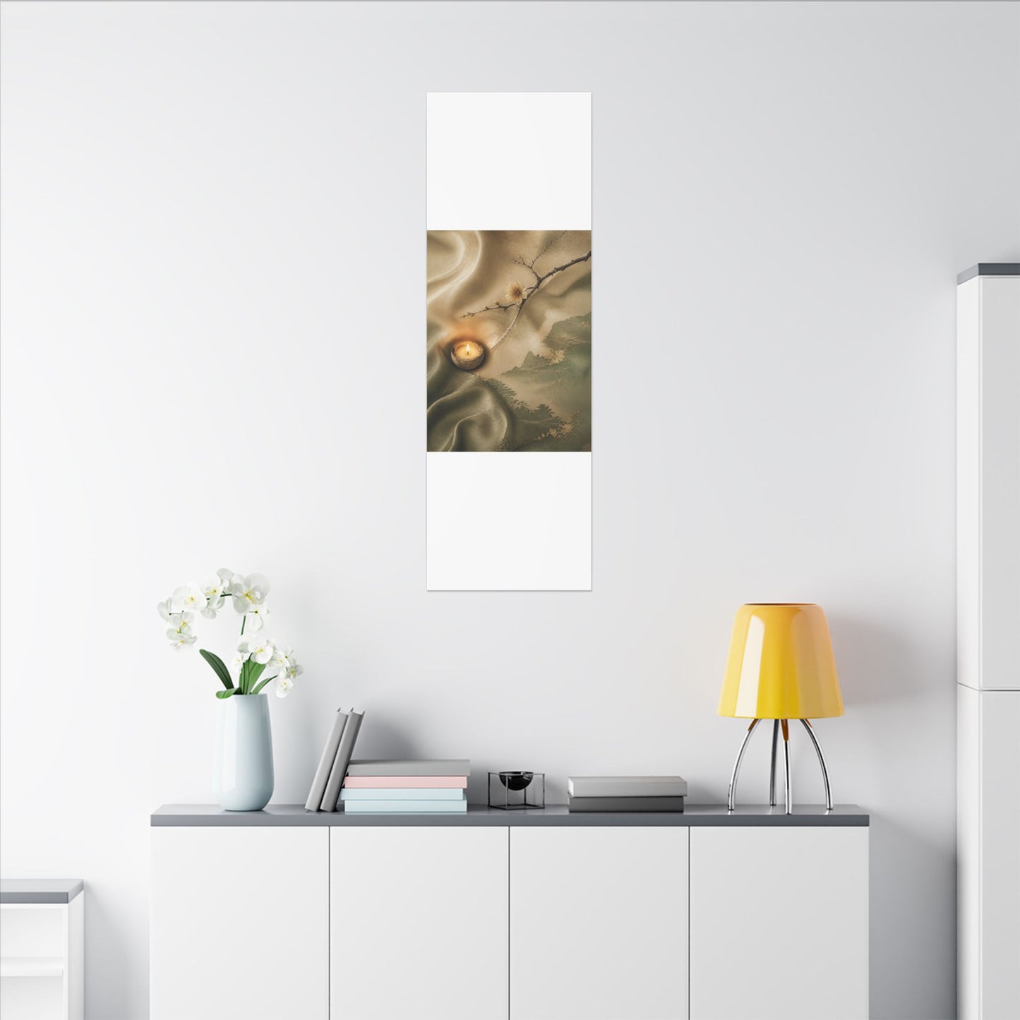 Silk Drape Japanese Pattern Canvas Art | Warm Japandi Art