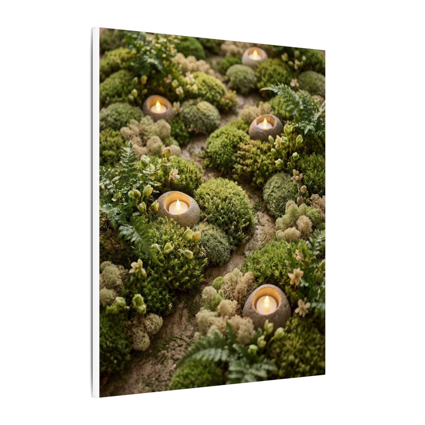 Moss Close Up Japanese Pattern Canvas Art | Neutral Japandi Art