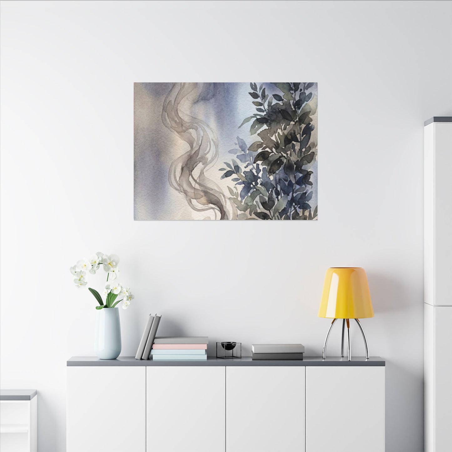 Incense Smoke Summer Canvas Art | Japandi Cozy Design