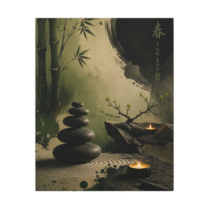 River Stones Spring Canvas Art | Zen Contemplative Design
