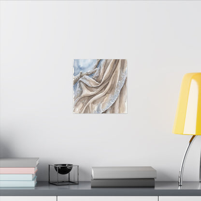 Silk Drape Winter Canvas Art | Japandi Cozy Design