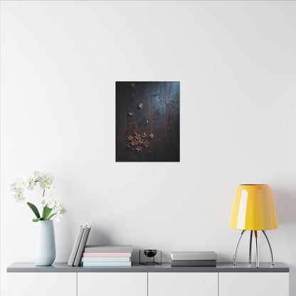 Moonlight Rust Patina Canvas Art - Dark Japandi Mono No Aware