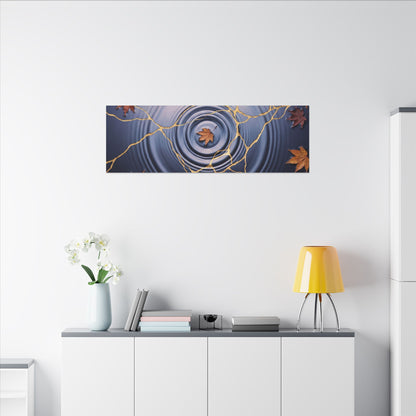 Kintsugi Water Ripple in Dawn | Gold Vein Canvas Art