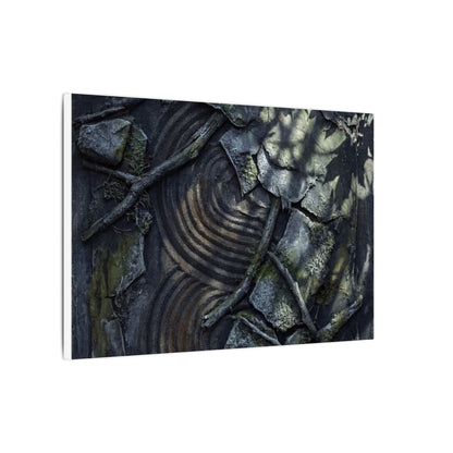 Rock Garden Canvas Art | Winter Dark Japandi Dark Texture Art