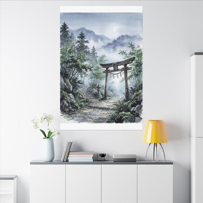 Moonlight Torii Gate Canvas Art - Zen Fukinsei