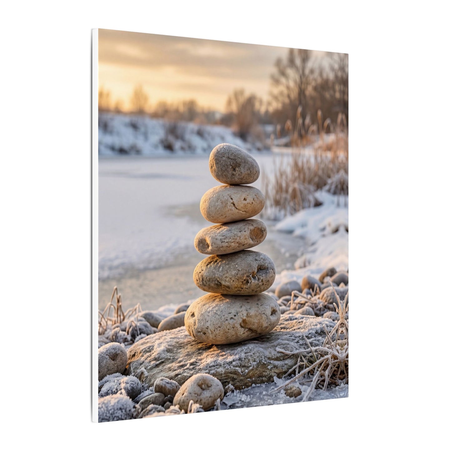 Ma River Stones Canvas Art - Japandi Japanese Pattern
