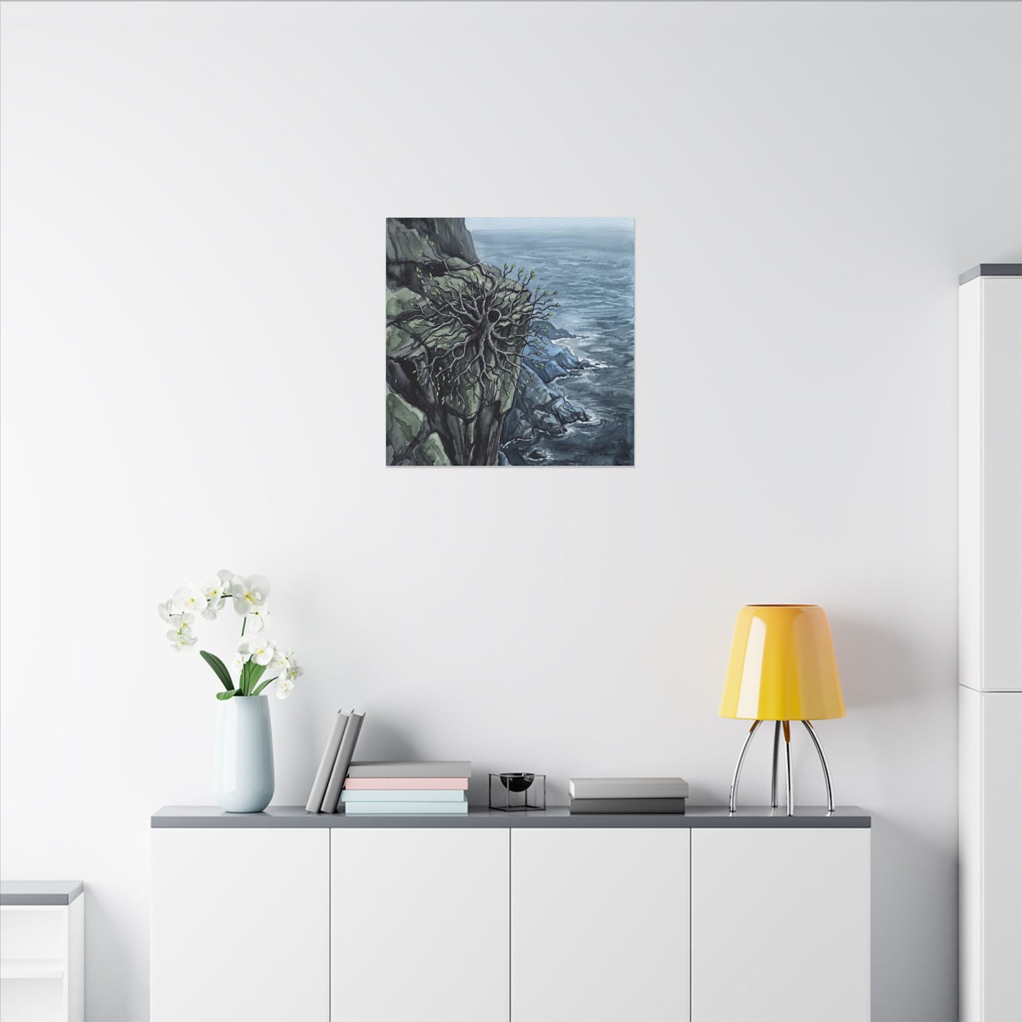 Pine Tree Spring Canvas Art | Japandi Neutral Design
