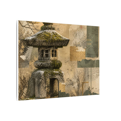Elegant Stone Lantern Canvas Art - Texture Japandi