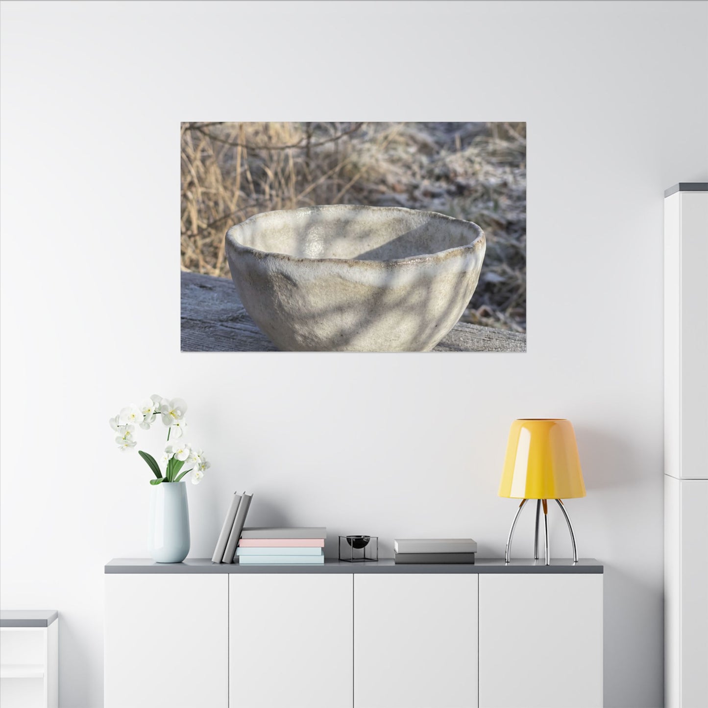 Dappled Ceramic Bowl Canvas Art - Japandi Fukinsei