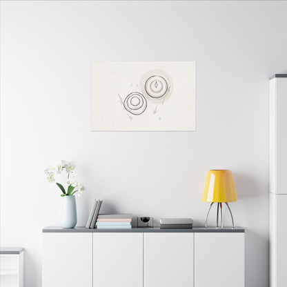 River Stones Canvas Art | Winter Japandi Minimal Line Art