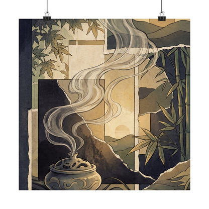Incense Smoke Summer Wall Art Print | Zen Peaceful Design