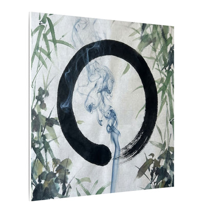Zen Incense Smoke in Moonlight | Enso Canvas Art