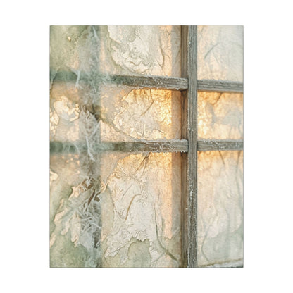 Neutral Shoji Screen Canvas Art - Watercolor Japandi Art Print