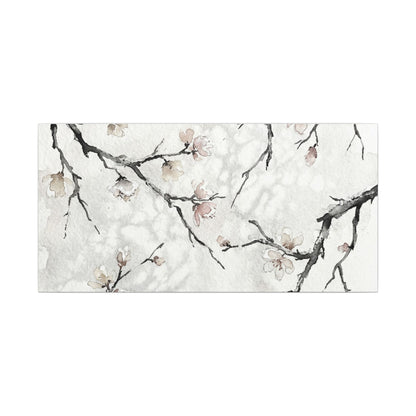 Cherry Blossom Canvas Art | Winter Japandi Watercolor Art