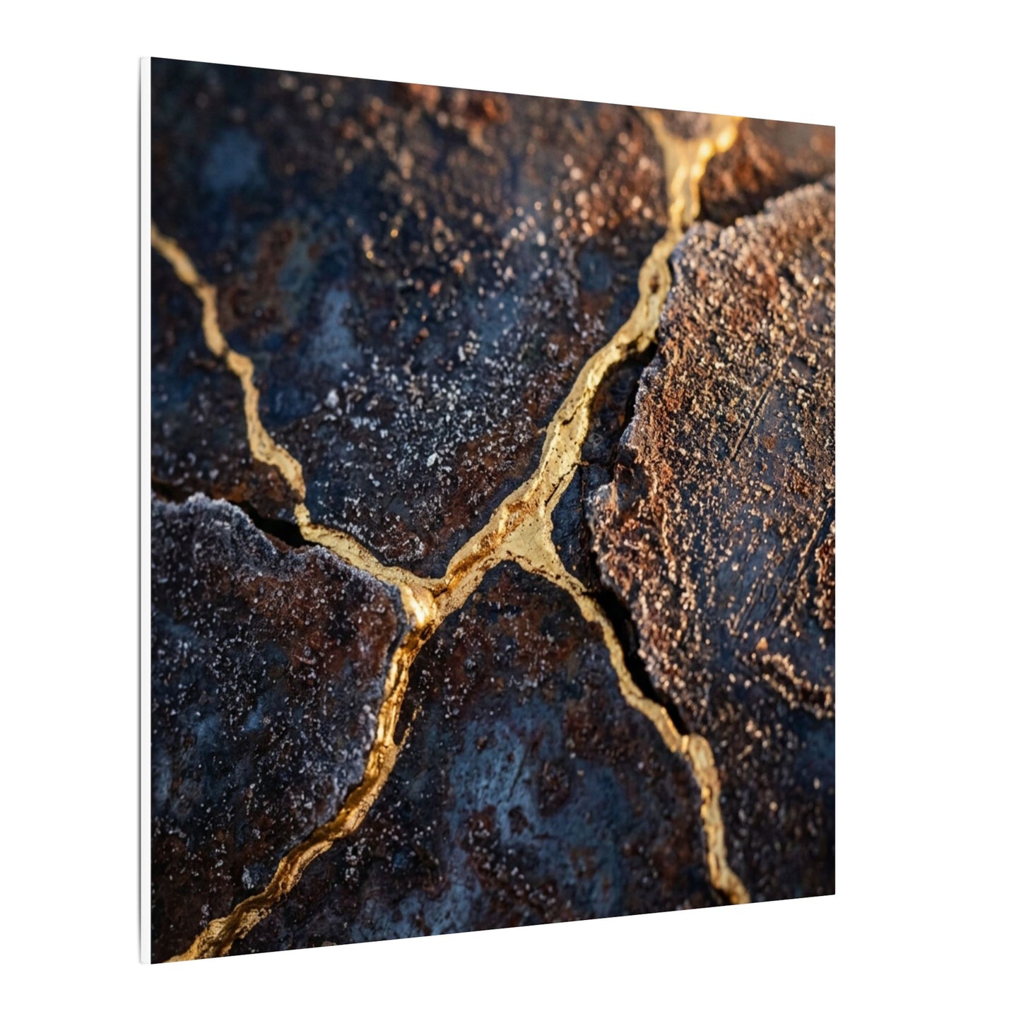 Winter Rust Patina Gold Vein Canvas Art | Resilient Decor