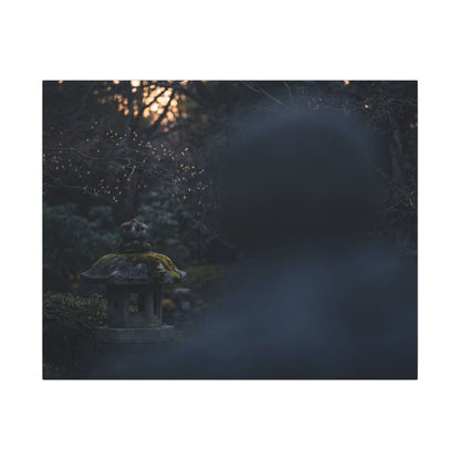Spring Stone Lantern Moody Minimal Canvas Art | Bold Decor Art Print