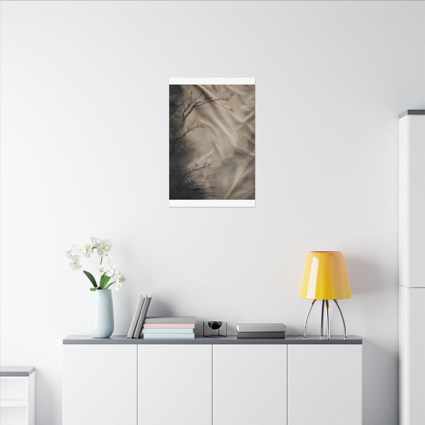 Silk Drape Canvas Art | Spring Japandi Japanese Pattern Art